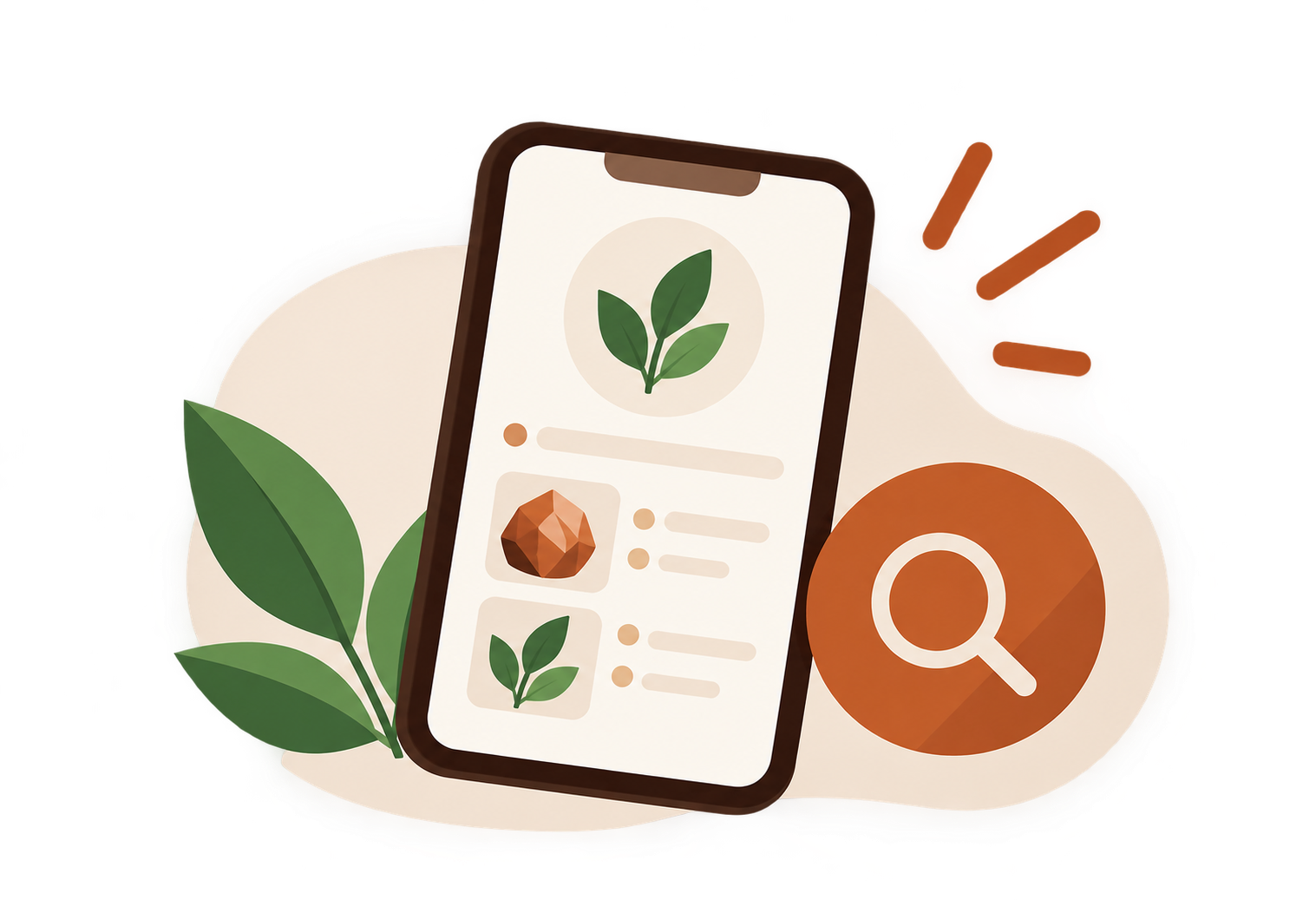 Ilustração de uma análise pelo celular