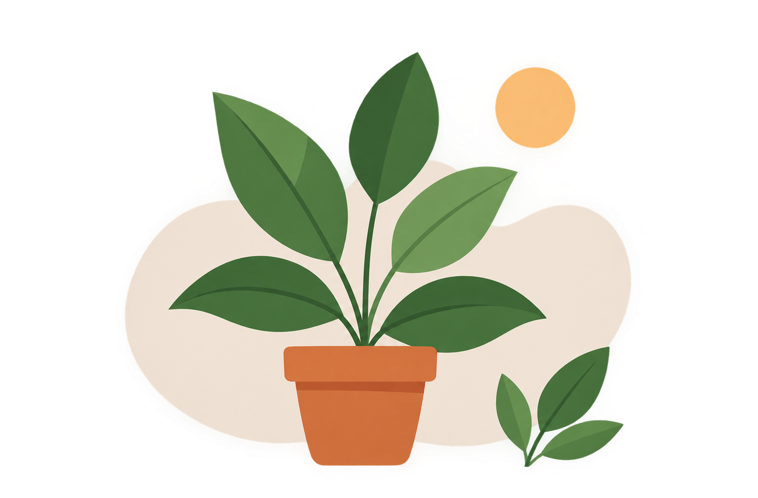 Ilustração de uma planta em um vaso